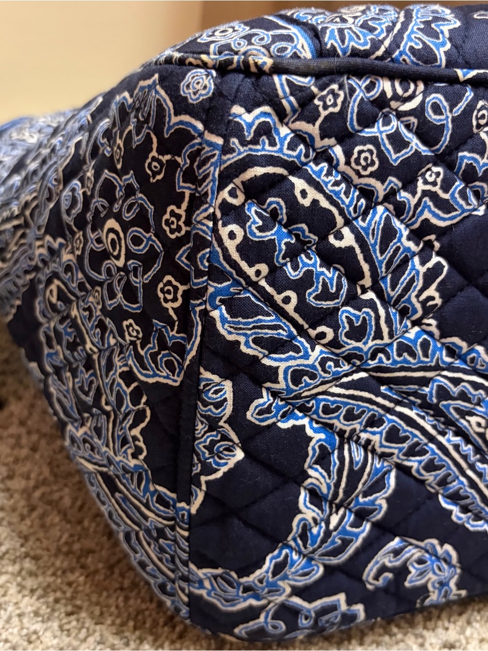 Vera Bradley Quilted Paisley Navy Travel Tote - Picture 6 of 14